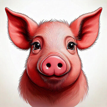 recommend clip art: Cartoon pig Face Eyes Clip Art, illustration, isolatd on a white background.
                    