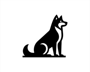 Silhouette Dog Logo design template. Vector illustration.