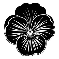 Fototapeta premium Pansy silhouette vector illustration