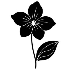 Trillium silhouette vector illustration