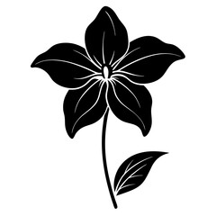 Trillium silhouette vector illustration