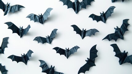 Fototapeta premium halloween decoration of bats over white background