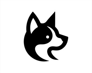 Dog Head Logo Vector illustration.
