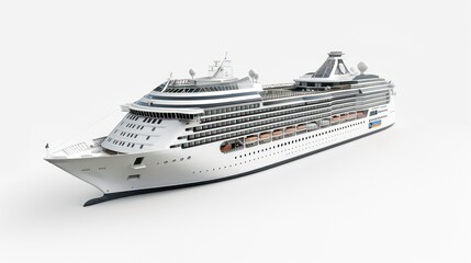 Illustration of a cruise ship with cabins on a white background.