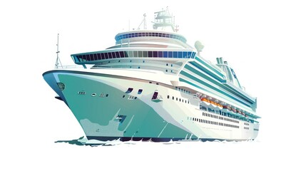 Illustration of a cruise ship with cabins on a white background.