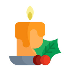 Christmas candle icon design vector template