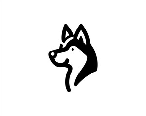 Dog Head Logo Vector illustration.