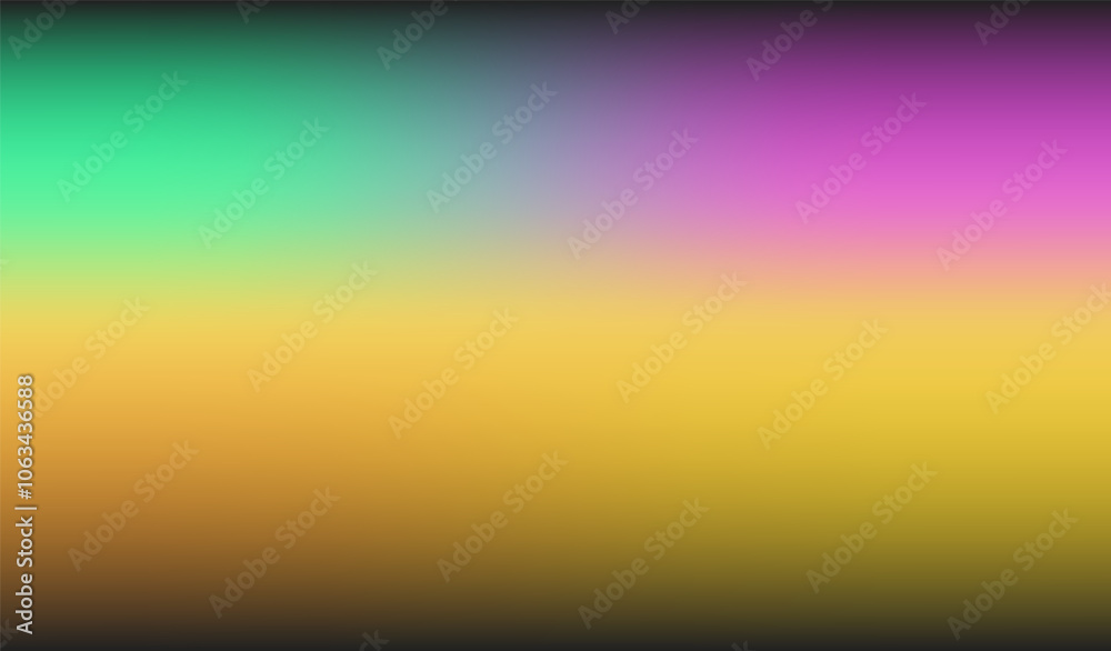 Poster vibrant vector illustration featuring a smooth blend of green, pink, yellow, and black hues, creatin