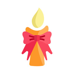 Christmas candle icon design vector template