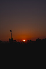 cross in the sunset