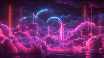 Neon Dreams  futuristic background graphics for dynamic designs
