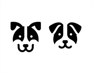 Dog logo design vector illustration. Black and white dog logo template