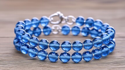 Elegant Multi-Strand Sapphire Beaded Bracelet