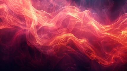 Obraz premium Vibrant neon waves flowing smoothly against a deep dark background for striking visual contrast