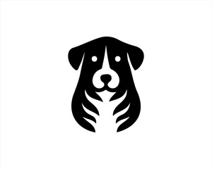 Dog logo design vector illustration. Black and white dog logo template