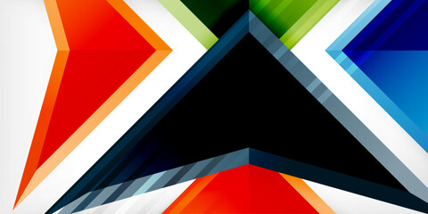Abstract background color triangles and arrows composition. Vector Illustration For Wallpaper, Banner, Background, Card, Book Illustration, landing page