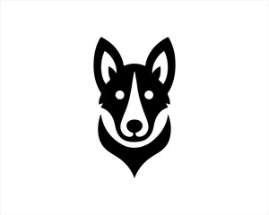 Dog logo design vector illustration. Black and white dog logo template