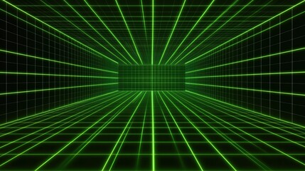 Obraz premium Neon Grid Abstract with Perspective View