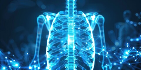 Abstract Human Skeleton with Digital Network