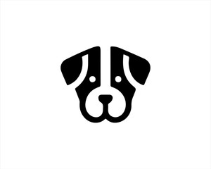 Dog logo design vector illustration. Black and white dog logo template