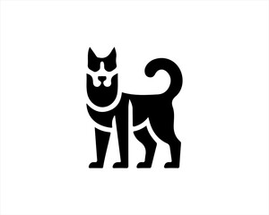
Dog logo design icon symbol vector illustration. Silhouette simple. Animal logo.