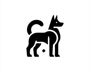 
Dog logo design icon symbol vector illustration. Silhouette simple. Animal logo.