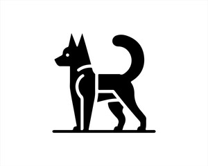 
Dog logo design icon symbol vector illustration. Silhouette simple. Animal logo.
