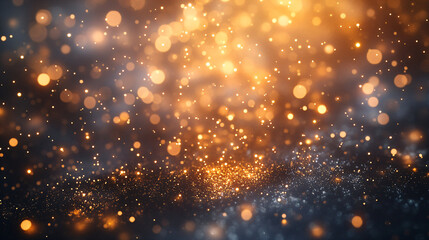 Fototapeta premium Golden number 2025 and fireworks on blue sparkle and glitter bokeh background. Merry Christmas and Happy New Year celebrating winter holiday background.