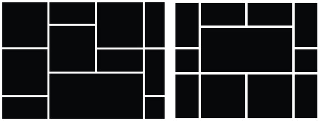 Collage set for photo album and web design layout. Texture pattern for picture display presentation. background and rectangle shape for wall mood board