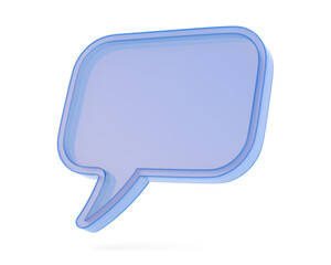 Blue Speech bubble on white background. Isolated 3D illustration