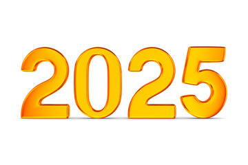 2025 new year on white background. Isolated 3D illustration