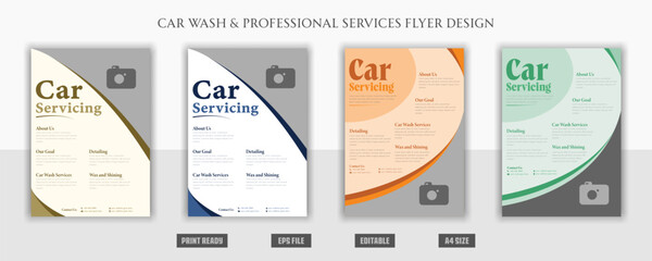 Professional creative car wash, servicing, rent, maintenance, repair, unique, auto, shine, clean, elegant, garage, shower, story, dirty, print ready, eps flyer brochure bundle templates.