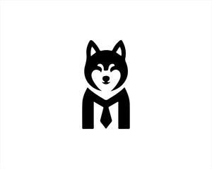 
Dog logo design icon symbol vector illustration. Silhouette simple. Animal logo.