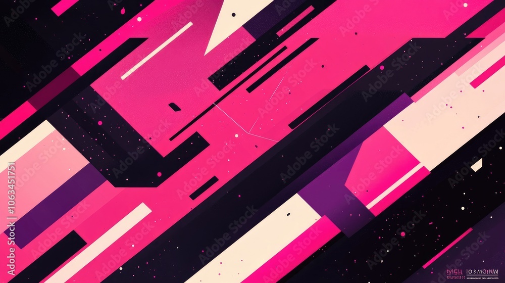 Poster A background filled with colorful diagonal stripes and angular shapes, representing abstract dynamism and movement.