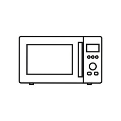 Fototapeta premium Microwave oven line icon. Kitchen equipment. Vector illustration.