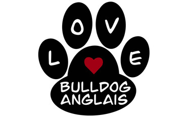 Vector of a dog paw print with the French word 