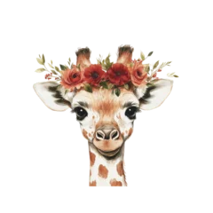 Adorable Giraffe with Flower Crown