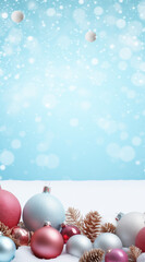 Christmas decoration on the snow.