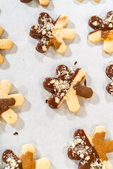 Making Cutout Sugar Cookies, Chocolate-Dipped, Hazelnut-Sprinkled