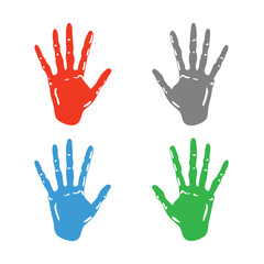 Obraz premium Multicolor Handprint Vector Illustration Set