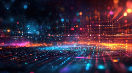 Fototapeta premium Vibrant Abstract Digital Background with Lights and Colors