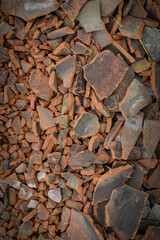 Background of a broken clay/ Genteng house roof