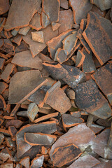 Background of a broken clay/ Genteng house roof