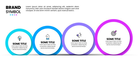 Infographic template. Growing circles with 4 steps