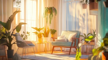 A charming space featuring soft, inviting furniture