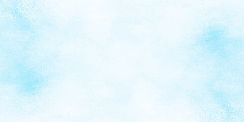 Grunge tint light blue watercolor abstract background, Aquarelle paint paper textured, blue sky with clouds,  Sky Nature Landscape Background, sky background with white fluffy clouds.