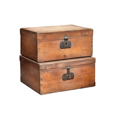 Vintage Wooden Chests with Metal Clasps