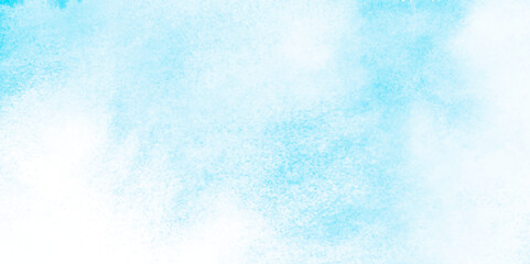 Grunge tint light blue watercolor abstract background, Aquarelle paint paper textured, blue sky with clouds,  Sky Nature Landscape Background, sky background with white fluffy clouds.