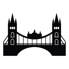  London Bridge vector Silhouette on white background