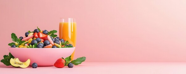 Minimalist food product illustrations clean eating theme 3D render
